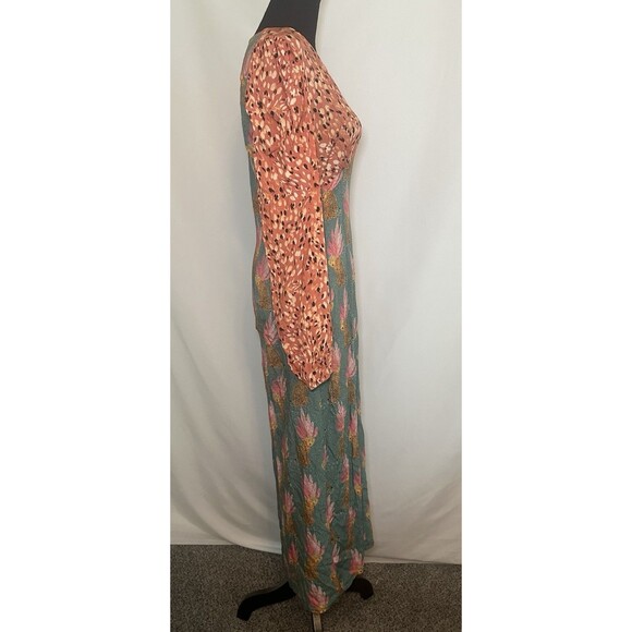 Never‎ Fully Dressed Colorful Cheetah Long Sleeve Midi Modest Dress US 6 - Picture 5 of 16